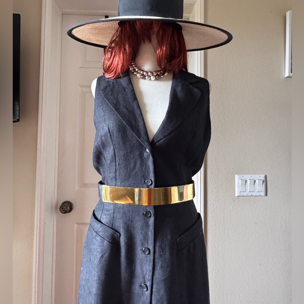 MARCIANO gold metal with leather belt size M/L